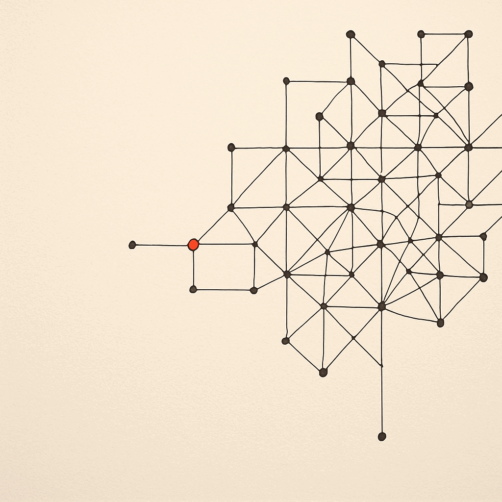 A lattice of many connected parts forming one coherent whole — the disciplines that make enterprise AI great